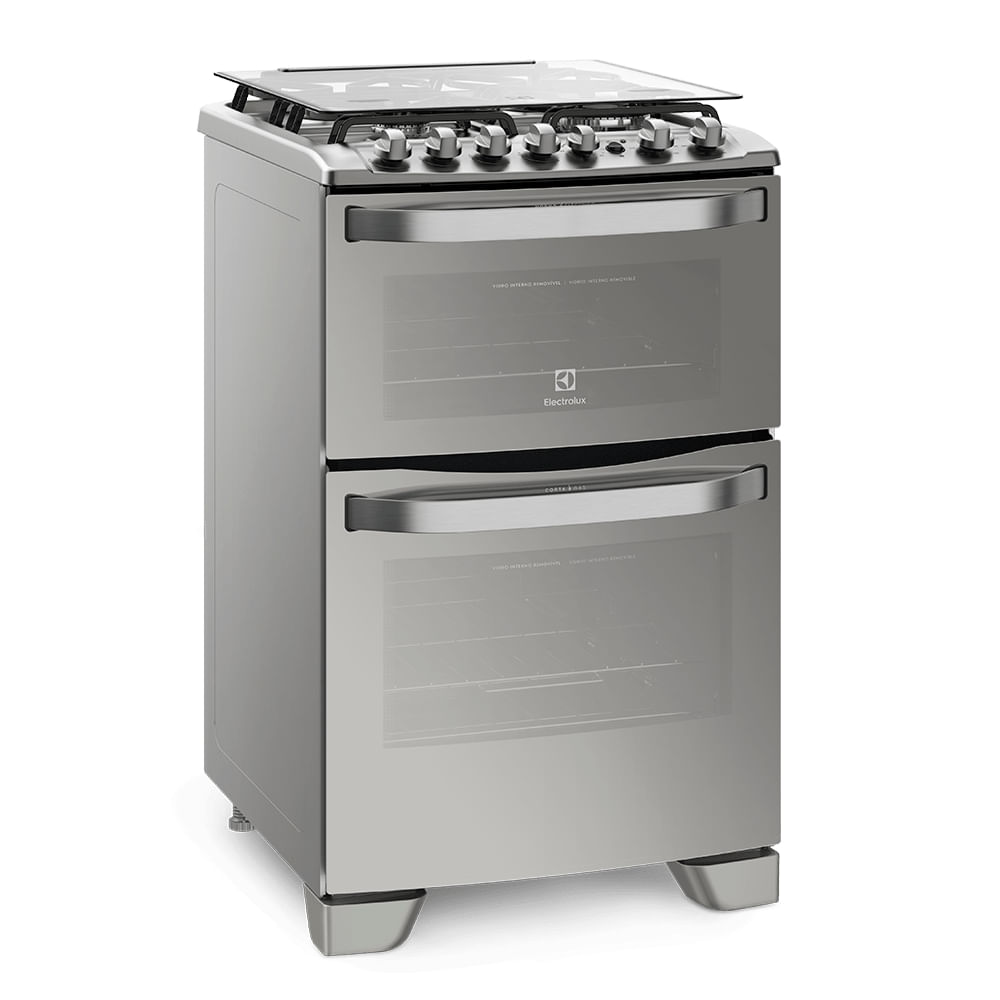 Ferretti | cocina Electrolux 56cm doble horno electrico/gas acero inoxidable  frimetal 56dxq